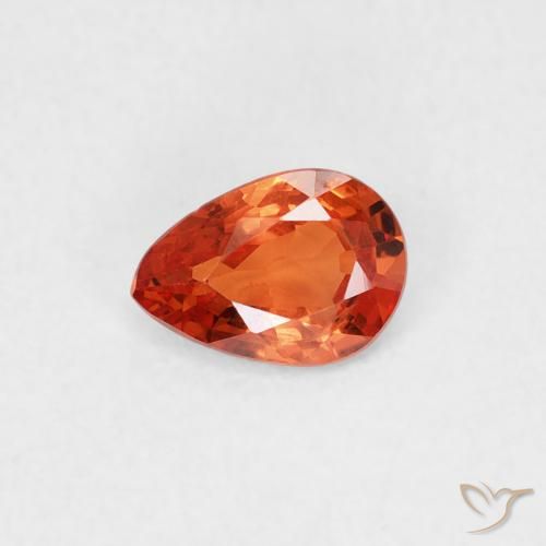 0.44ct 天然 红橙色 蓝宝石, 梨形, VS