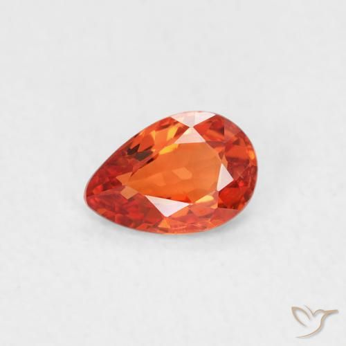 0.42ct 天然 暖橙 蓝宝石, 梨形, VVS-VS