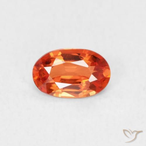 0.54ct 天然 红橙色 蓝宝石, 椭圆形, VVS