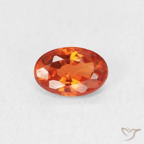 0.53ct 天然 火橙 蓝宝石, 椭圆形, VVS-VS