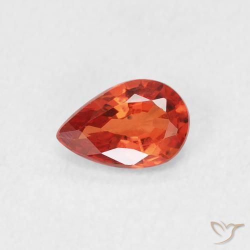 0.42ct 天然 暖橙 蓝宝石, 梨形, VVS-VS