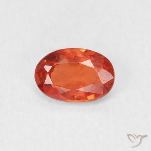 0.53ct 天然 红橙色 蓝宝石, 椭圆形, VS