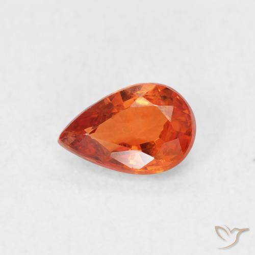0.59ct 天然 火橙 蓝宝石, 梨形, VS