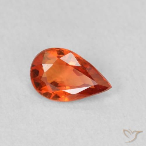 0.44ct 天然 深橙色 蓝宝石, 梨形, VS