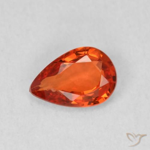 0.49ct 天然 红橙色 蓝宝石, 梨形, VS