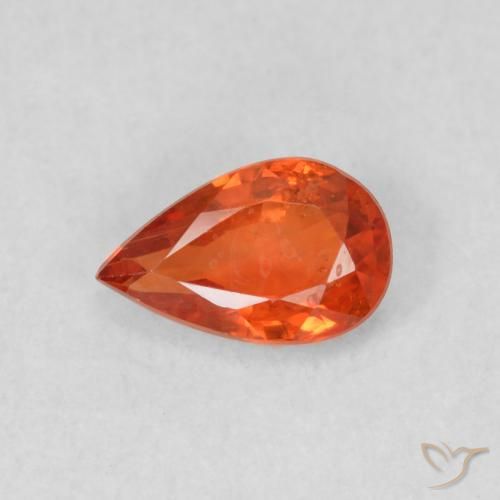 0.50ct 天然 暖橙 蓝宝石, 梨形, VS