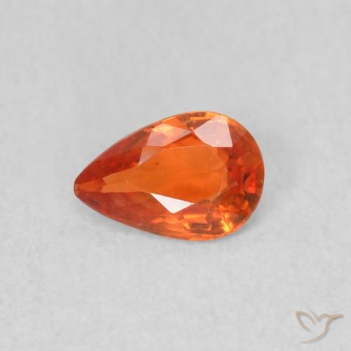 0.38ct 天然 中橙 蓝宝石, 梨形, VS