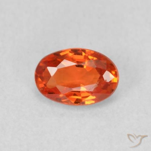 0.61ct 天然 火橙 蓝宝石, 椭圆形, VS