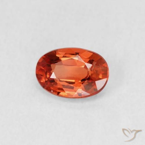 0.58ct 天然 橙红色 蓝宝石, 椭圆形, VVS-VS