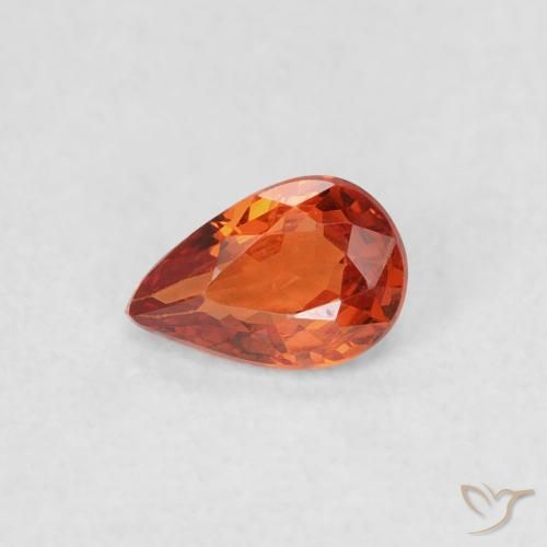 0.39ct 天然 红橙色 蓝宝石, 梨形, VVS-VS