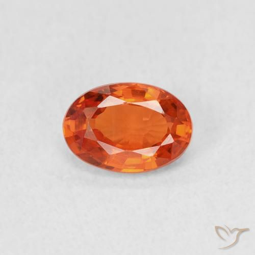 0.69ct 天然 红橙色 蓝宝石, 椭圆形, VS