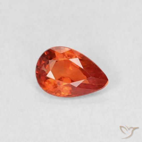 0.47ct 天然 暖橙 蓝宝石, 梨形, VVS-VS