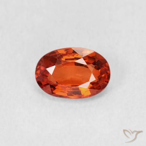 0.68ct 天然 红橙色 蓝宝石, 椭圆形, VVS-VS
