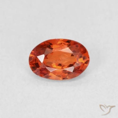 0.58ct 天然 红橙色 蓝宝石, 椭圆形, VVS