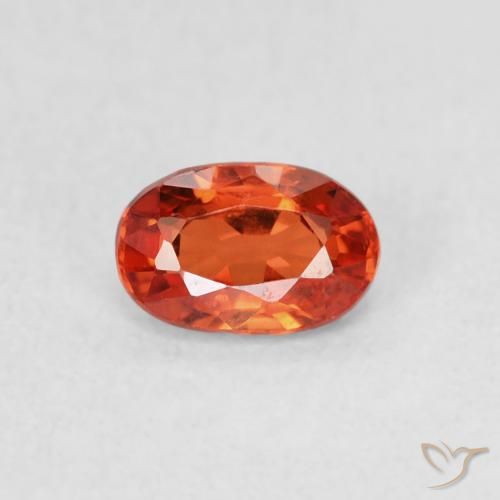0.65ct 天然 红橙色 蓝宝石, 椭圆形, VVS