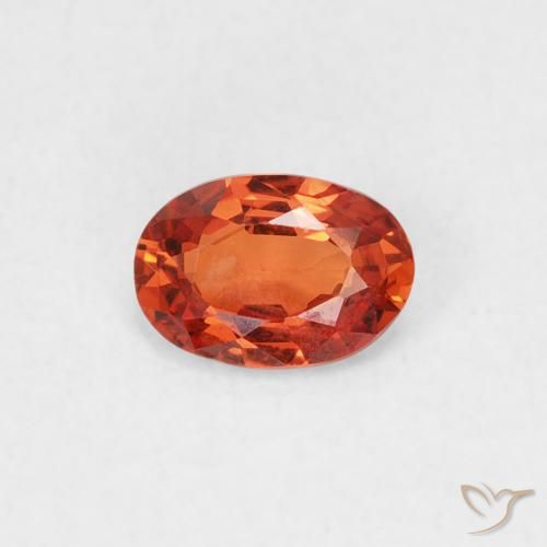 0.49ct 天然 红橙色 蓝宝石, 椭圆形, VVS-VS