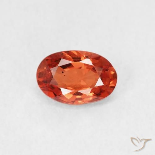 0.60ct 天然 火橙 蓝宝石, 椭圆形, VS