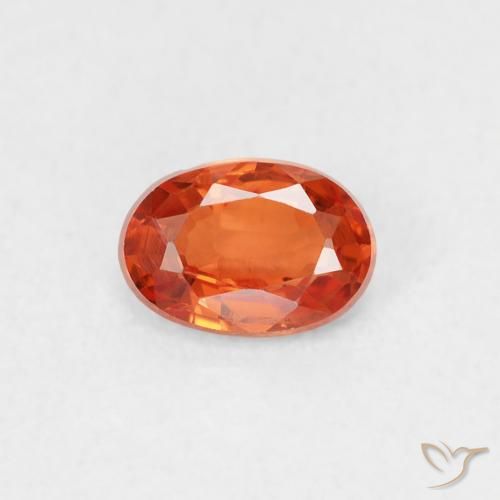 0.52ct 天然 红橙色 蓝宝石, 椭圆形, VS