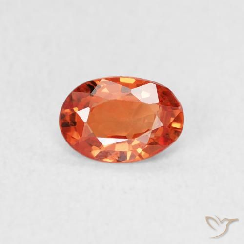 0.48ct 天然 火橙 蓝宝石, 椭圆形, VS