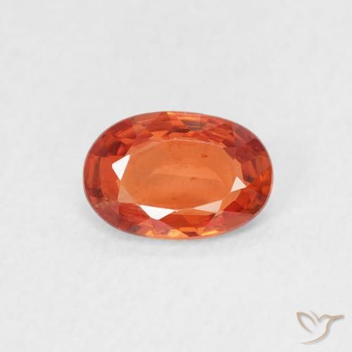 0.55ct 天然 红橙色 蓝宝石, 椭圆形, VS