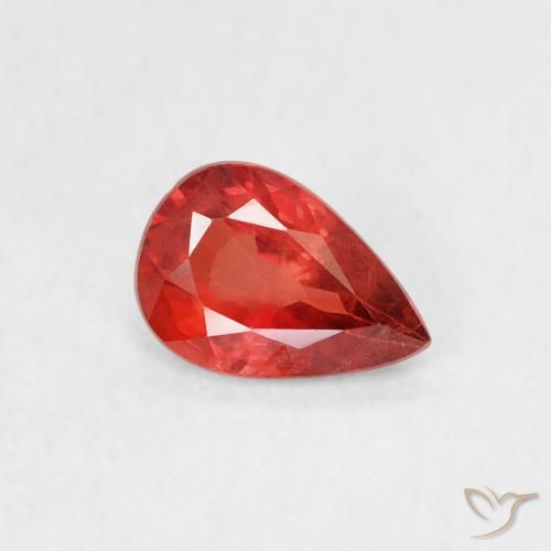 0.48ct 天然 明亮的深红色 蓝宝石, 梨形, VS