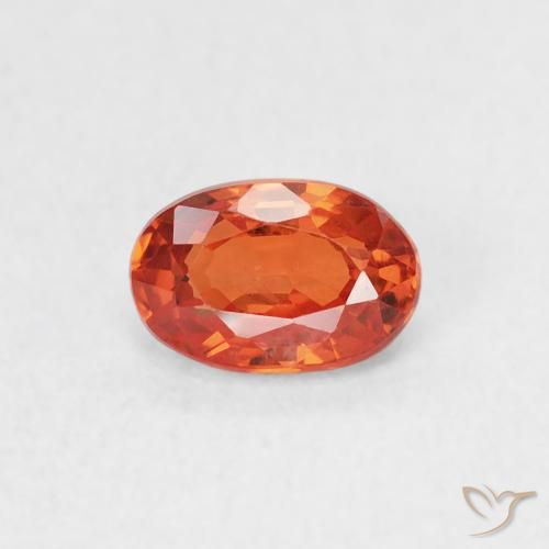 0.77ct 天然 红橙色 蓝宝石, 椭圆形, VS