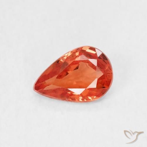 0.44ct 天然 火橙 蓝宝石, 梨形, VS