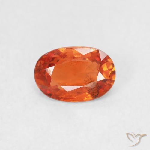 0.57ct 天然 火橙 蓝宝石, 椭圆形, VS