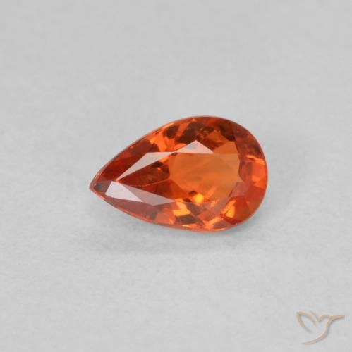 0.46ct 天然 红橙色 蓝宝石, 梨形, VVS-VS