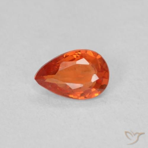 0.40ct 天然 红橙色 蓝宝石, 梨形, VS