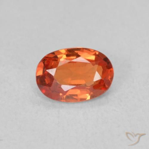0.54ct 天然 红橙色 蓝宝石, 椭圆形, VS
