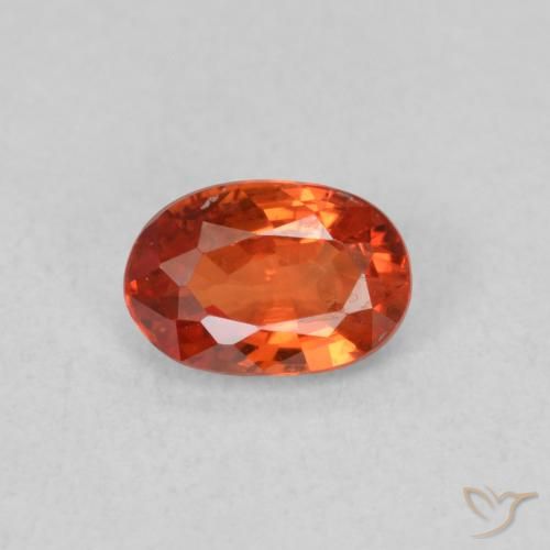 0.57ct 天然 红橙色 蓝宝石, 椭圆形, VS