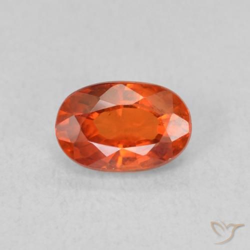0.75ct 天然 红橙色 蓝宝石, 椭圆形, VS