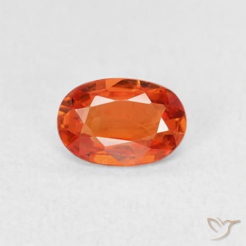0.52ct 天然 火橙 蓝宝石, 椭圆形, VVS