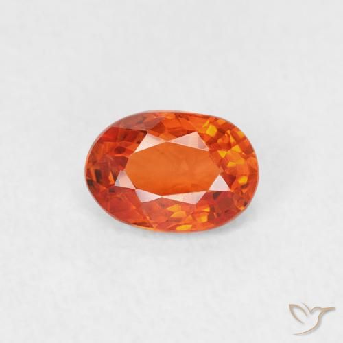 0.59ct 天然 火橙 蓝宝石, 椭圆形, VVS