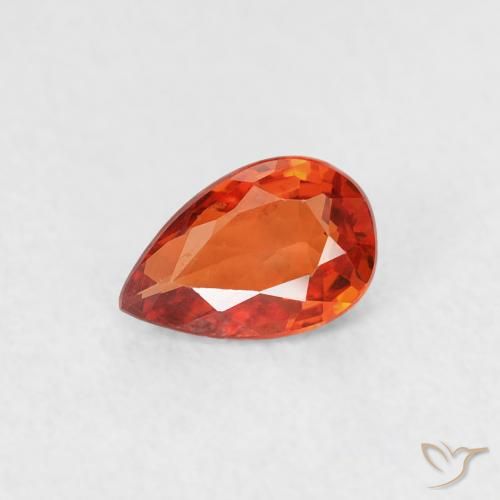 0.49ct 天然 红橙色 蓝宝石, 梨形, VVS