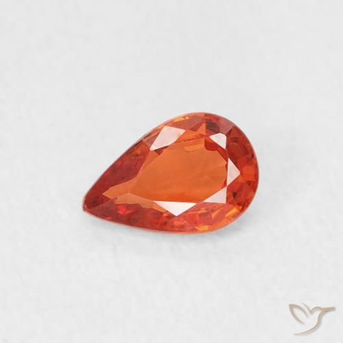 0.49ct 天然 红橙色 蓝宝石, 梨形, VVS