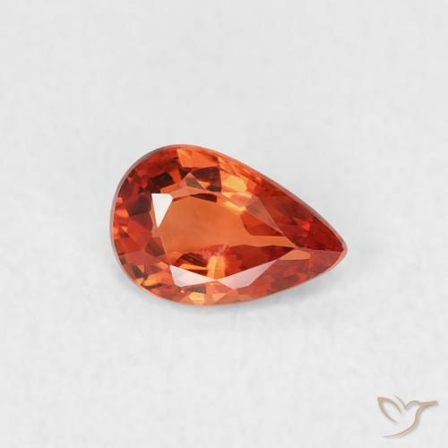 0.39ct 天然 红橙色 蓝宝石, 梨形, VVS