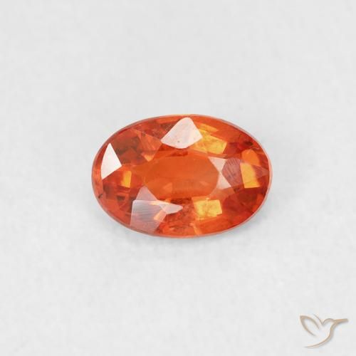 0.53ct 天然 红橙色 蓝宝石, 椭圆形, VVS