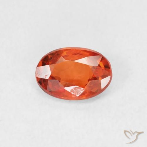 0.53ct 天然 红橙色 蓝宝石, 椭圆形, VVS
