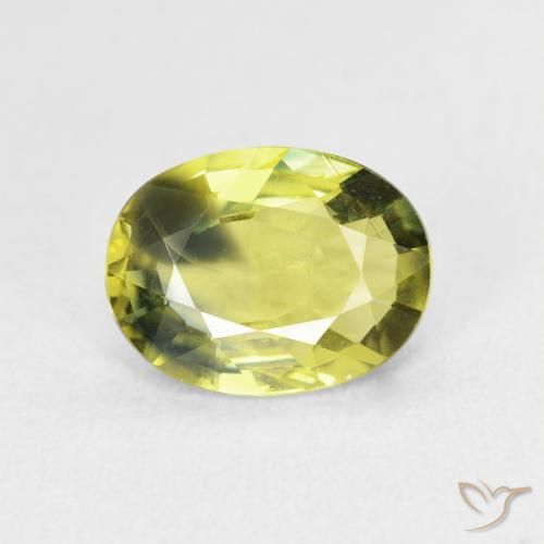 2.54ct 天然 绿黄色 蓝宝石, 椭圆形, VVS-VS