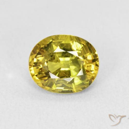 2.31ct 天然 中黄色 蓝宝石, 椭圆形, VVS-VS