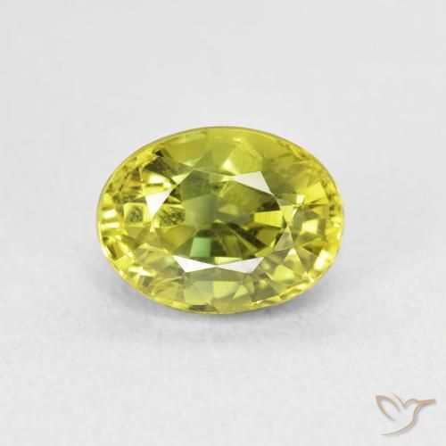 2.93ct 天然 中黄色 蓝宝石, 椭圆形, VVS-VS