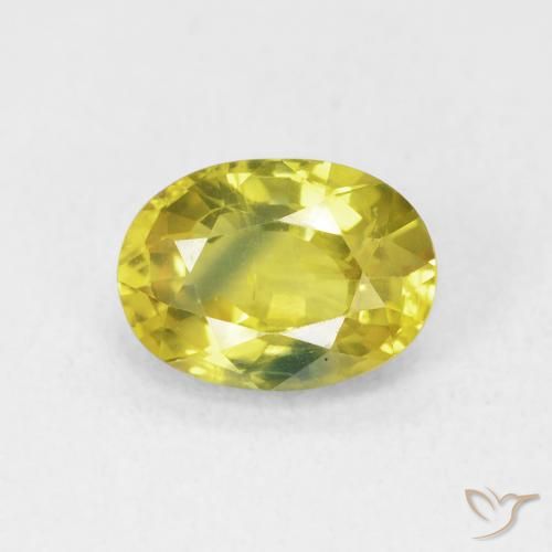 2.71ct 天然 中黄色 蓝宝石, 椭圆形, VS
