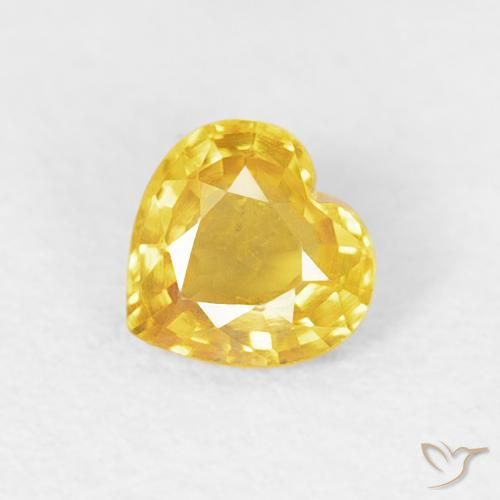 0.38ct 天然 金橙色 蓝宝石, 心形, VVS-VS