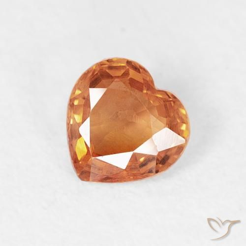 0.41ct 天然 琥珀橙 蓝宝石, 心形, VVS-VS