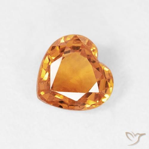 0.43ct 天然 中橙 蓝宝石, 心形, VVS-VS