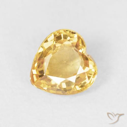 0.48ct 天然 黄金色 蓝宝石, 心形, VVS-VS