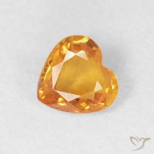 0.44ct 天然 中橙 蓝宝石, 心形, VVS-VS