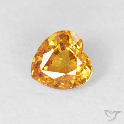 0.40ct 天然 橙金 蓝宝石, 心形, VVS-VS
